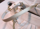 Coach White Leather Pleated East West Gallery Shoulder Bag