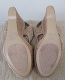 Lulu Townsend Natural Crochet Platform Wedge