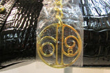 Callabags Black Patent Reptile Embossed Handbag