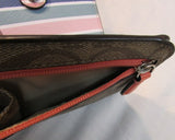 Coach Brown Coated Signature Canvas Billfold