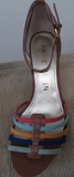 Anne Klein Brown Multi-Color Open Toe Sandals