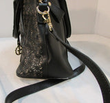 Giani Bernini Black Leather Lattice Satchel