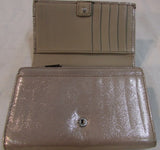 Coach Pleated Gold Leather Wallet
