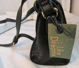 Like Dreams Black and White Striped Satchel Purse
