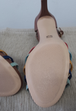 Anne Klein Brown Multi-Color Open Toe Sandals