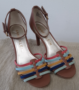 Anne Klein Brown Multi-Color Open Toe Sandals