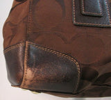 Coach Hampton Canvas and Leather Signature Carry All