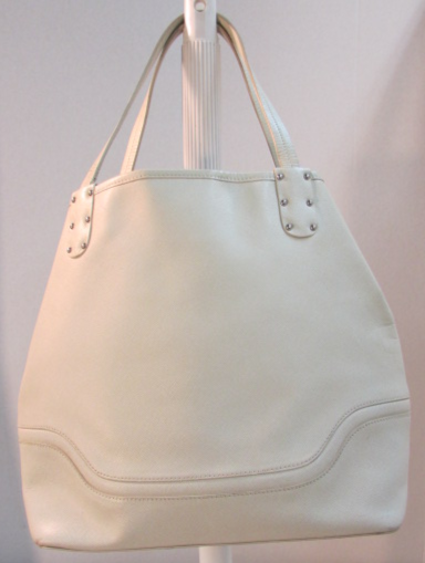 Monsac Original White Leather Shoulder Purse