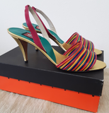 Anne Klein Bali Multi-Color Leather Heeled Sandal