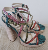 Lulu Townsend Yanka Bright Multi-Color Wedge