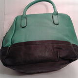 Luna Moon Nora Light Green-Black Vinyl Tote New