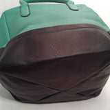 Luna Moon Nora Light Green-Black Vinyl Tote New