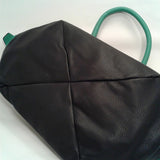 Luna Moon Nora Light Green-Black Vinyl Tote New