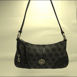 Dooney & Bourke Black/Grey Signature Canvas Hobo
