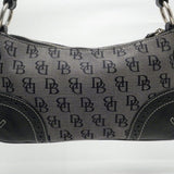 Dooney & Bourke Black/Grey Signature Canvas Hobo