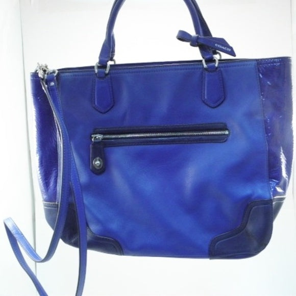 Coach Two Tone Blue Leather 2 Way Crossbody Tote – MA & PAS