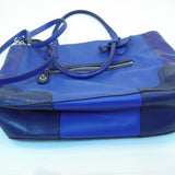 Coach Two Tone Blue Leather 2 Way Crossbody Tote