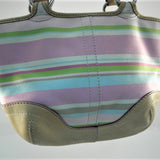 Coach Stripe Fabric Hampton Satchel Bag