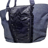 Victoria Secret Gray Laced Canvas Small Tote NWT