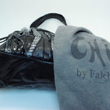 Chi Carlos Falchi Metallic Snakeskin Black Tote