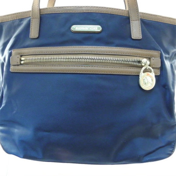 Michael Kors Kempton Navy Blue-Brown Shoulder Bag