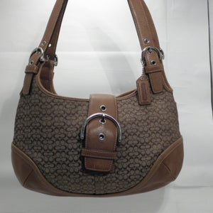 Coach Tan Khaki Signature Hobo Shoulder Handbag