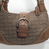 Coach Tan Khaki Signature Hobo Shoulder Handbag