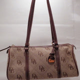 Dooney & Bourke Tan/Brown Signature Barrel Bag