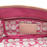 Coach Pink Nylon Mini Hand Bag with Leather Trim