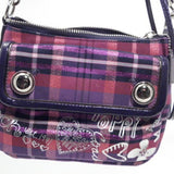 Coach Poppy Canvas Multicolor Plaid Crossbody Bag