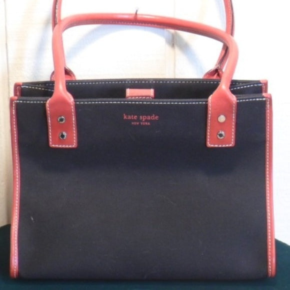 Kate Spade Black Red Canvas Shoulder Bag