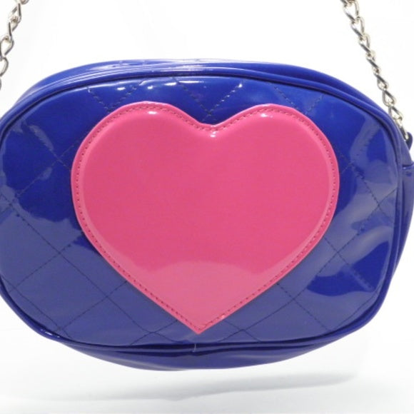 Betsey Johnson Blue Faux Leather Crossbody