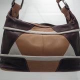 B. Makowsky Soft Tri-Tone Leather Shoulder Bag