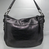 Coach Metallic Gray Leather Zoe Hobo Bag