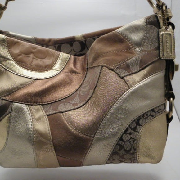 Coach Carly Signature Patchwork Shoulder Bag