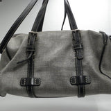 Dooney & Bourke Black and Grey Coated Canvas Satchel