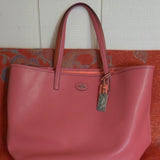 Coach Loganberry/Coral Leather Tote