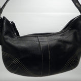 Coach Black Leather Top Zip Tassel Hobo