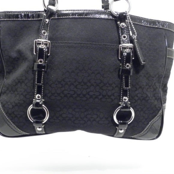 Coach Black Signature Canvas Tote