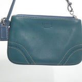 Coach Teal Leather Wristlet