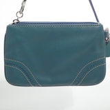 Coach Teal Leather Wristlet