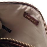 DKNY Brown and Tan Signature Canvas Crossbody Bag