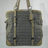 Coach Khaki/Camel Signature Patent Leather Tote