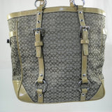 Coach Khaki/Camel Signature Patent Leather Tote