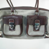 Dooney and Bourke Beige and Dark Brown Satchel