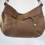 Sophia Caperelli Brown Pebble Leather Hobo Bag