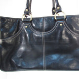 Pietra Black Leather Shoulder Bag