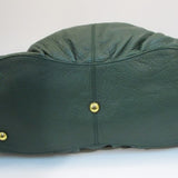 Presa Green Pebble Leather Shoulder Bag