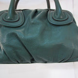 Presa Green Pebble Leather Shoulder Bag