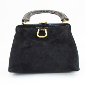 Bienen-Davis Black Suede Small Evening Bag